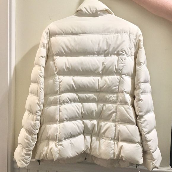 LANDS END Ivory Winter White Quilted Puffer Cold Weather Jacket Size LRG - Picture 9 of 9